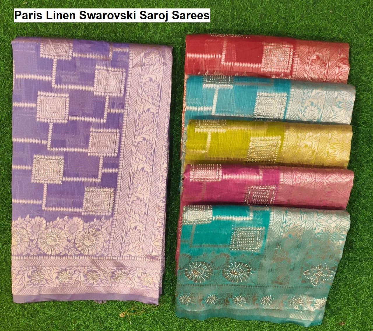 Paris Linen Swarovski Saroj Sarees Wholesale Price