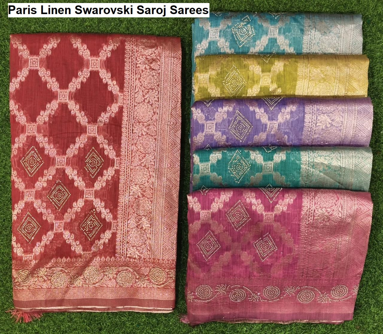 Paris Linen Swarovski Saroj Sarees Wholesale Price