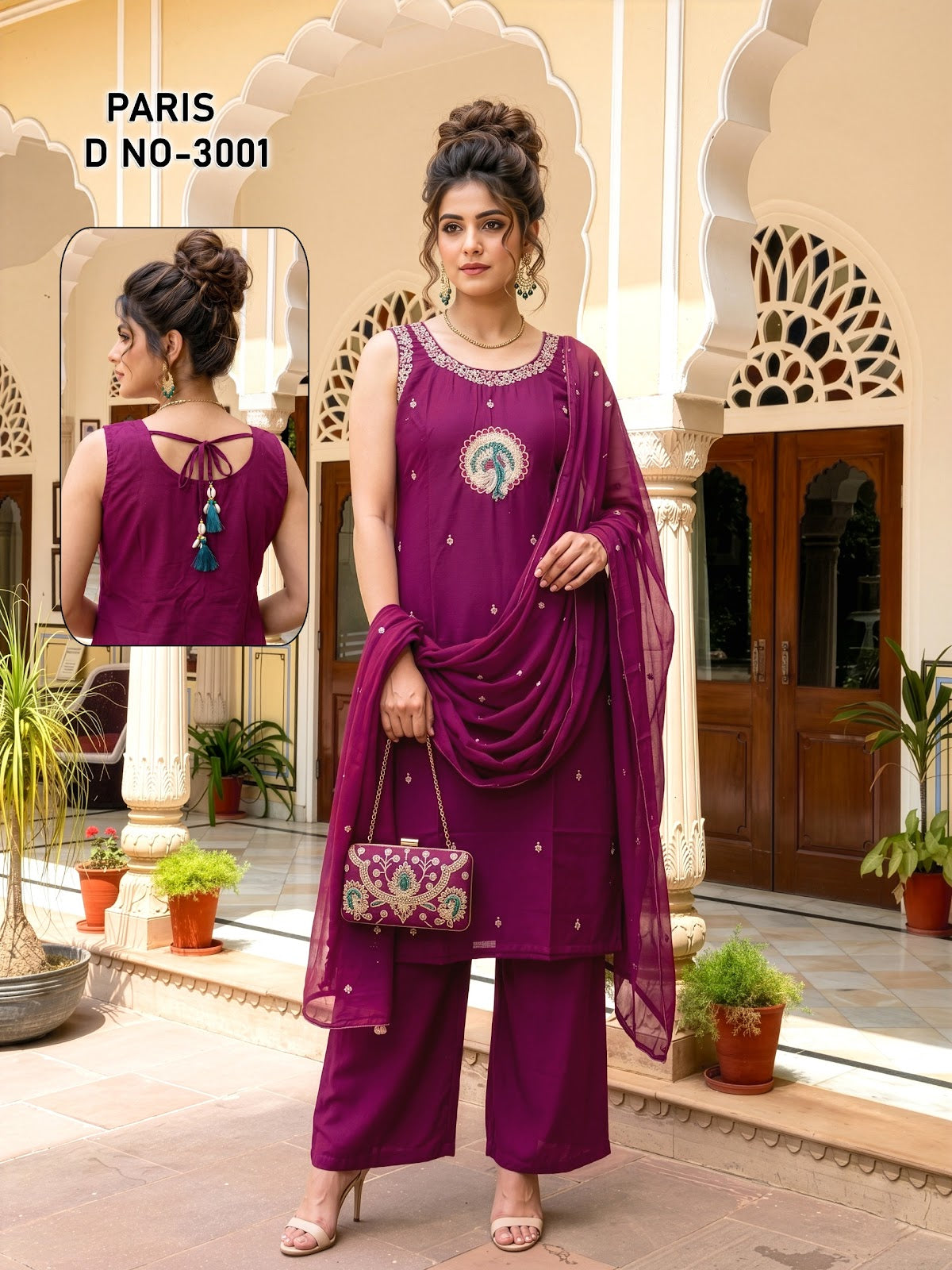 Paris Prmnt Dhabu Readymade Plazzo Style Suits Manufacturer India