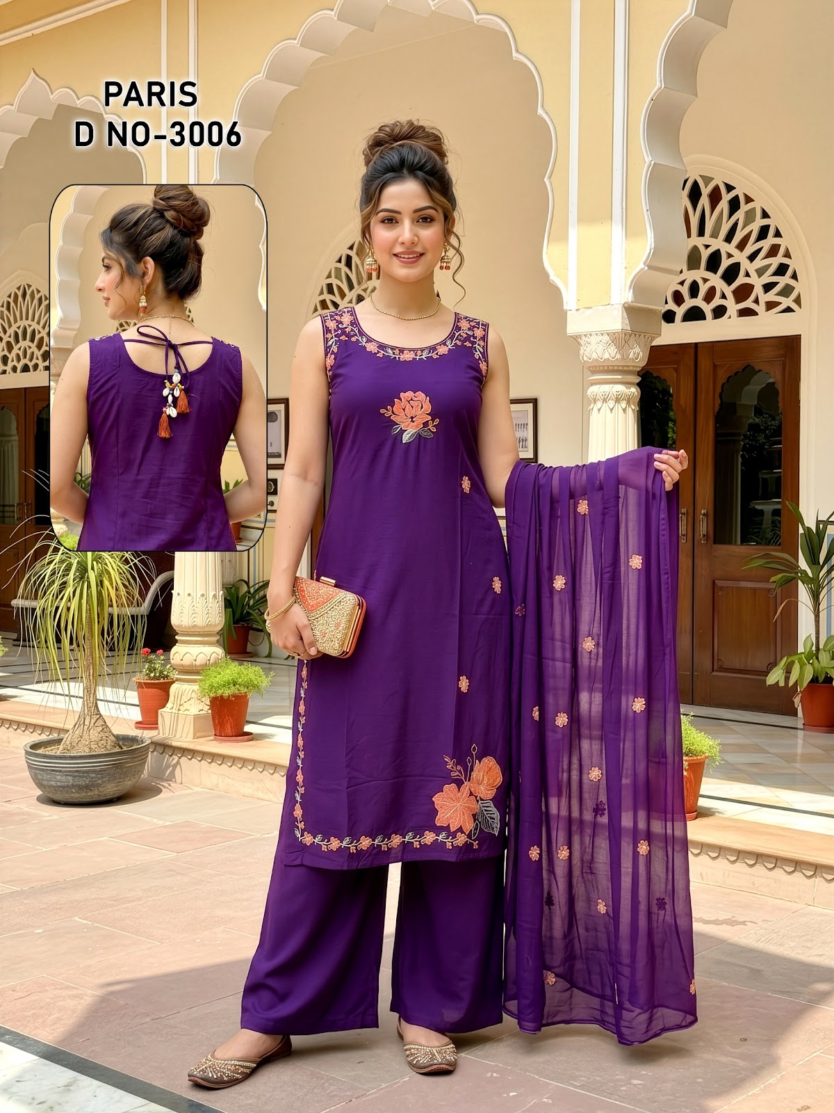 Paris Prmnt Dhabu Readymade Plazzo Style Suits Manufacturer India