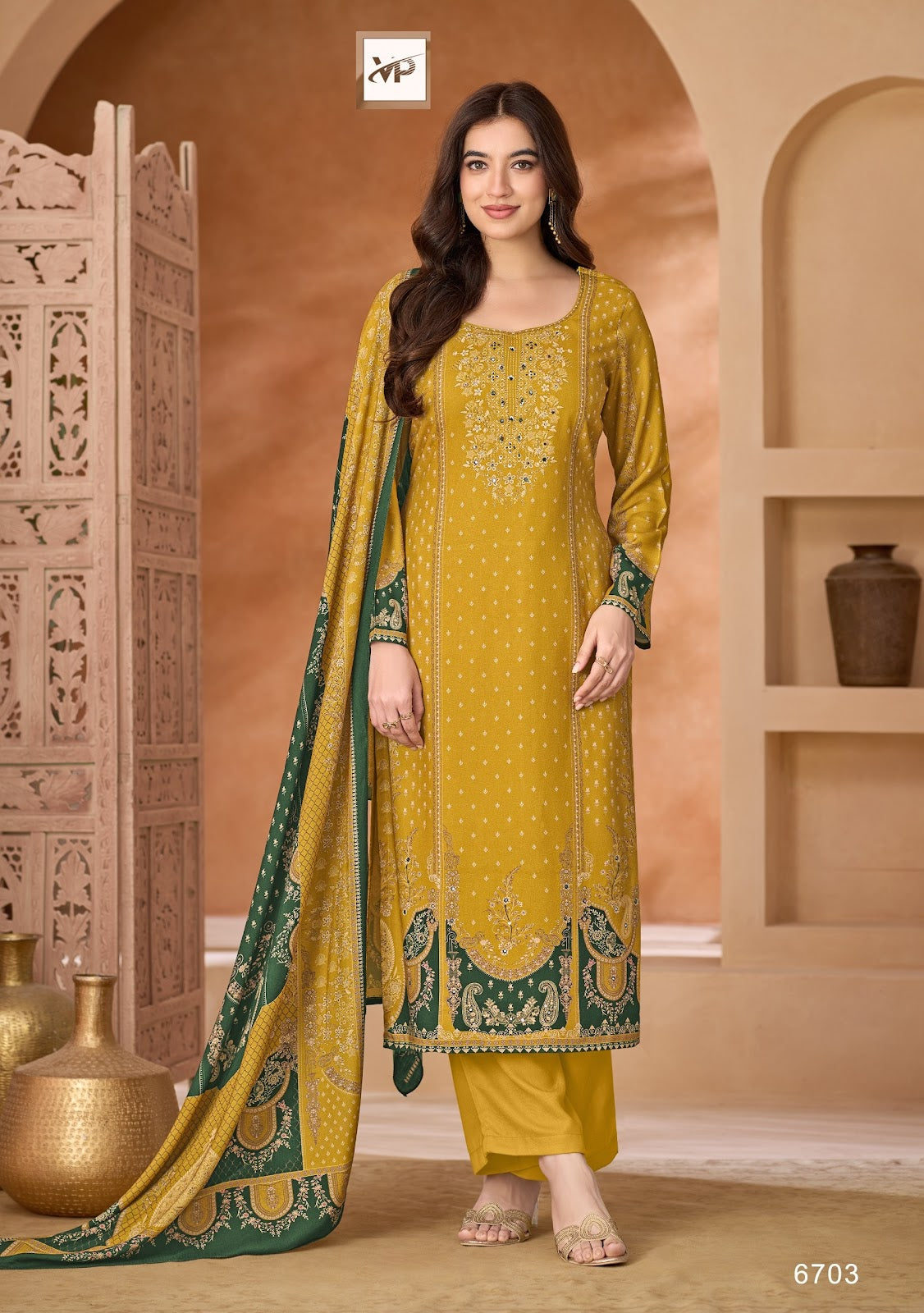 Parisa Vp Brand Viscose Pashmina Suits Exporter