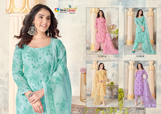 Parisha-5158 Rakhi Fashion Pure Linen Pant Style Suits