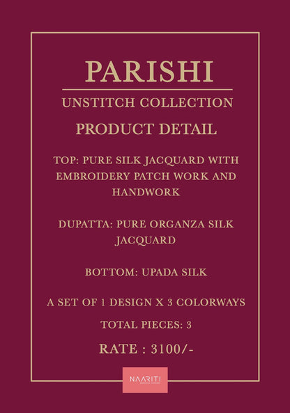 Parishi Naariti Pure Silk Pant Style Suits Wholesale Price