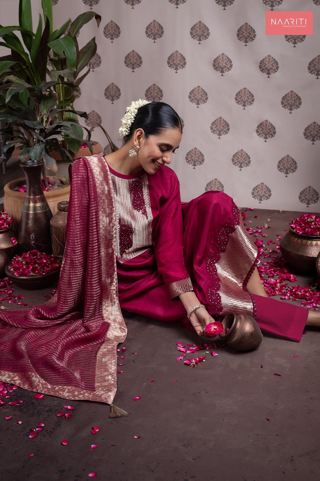Parishi Naariti Pure Silk Pant Style Suits Wholesale Price