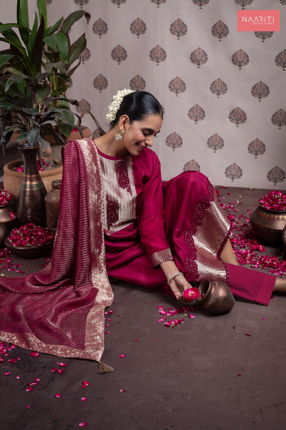 Parishi Naariti Pure Silk Pant Style Suits Wholesale Price