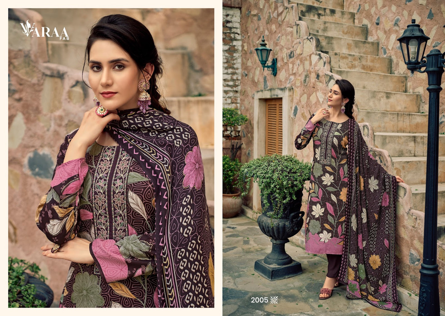 Parizaad 2 Varaa Fab Viscose Pashmina Suits Wholesaler Ahmedabad
