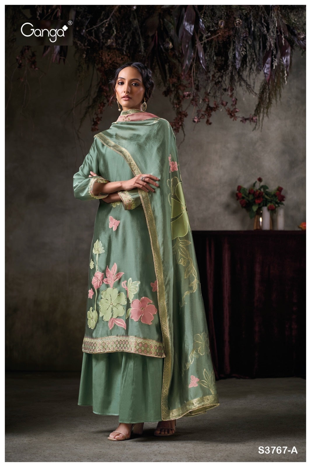 Parizel 3767 Ganga Premium Viscose Plazzo Style Suits Wholesaler Gujarat