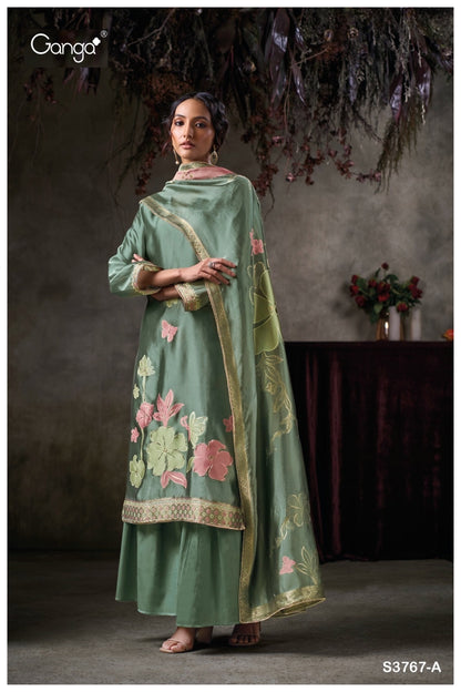 Parizel 3767 Ganga Premium Viscose Plazzo Style Suits Wholesaler Gujarat