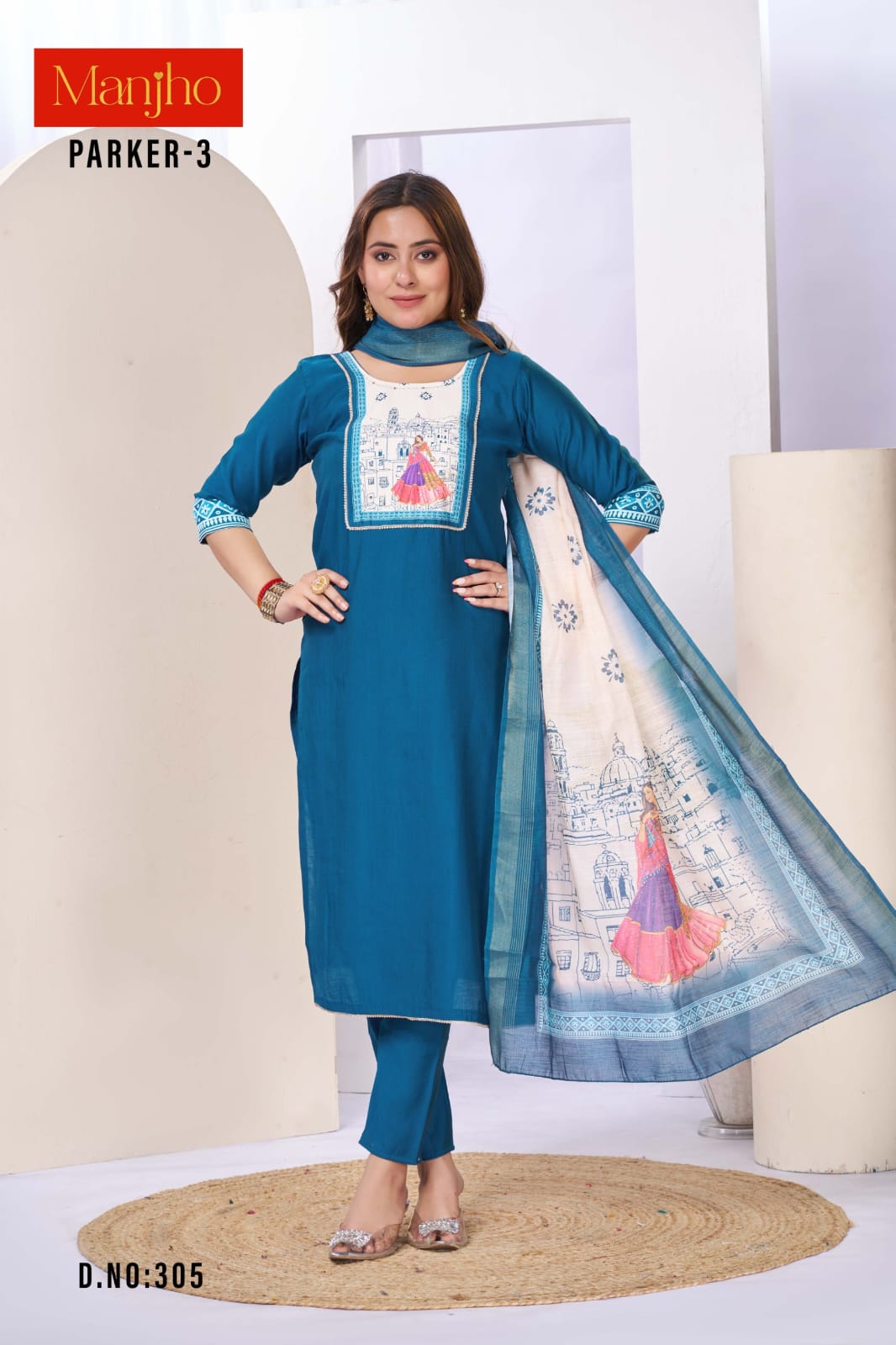 Parker 3 Manjho Vetican Readymade Pant Style Suits Wholesaler Gujarat