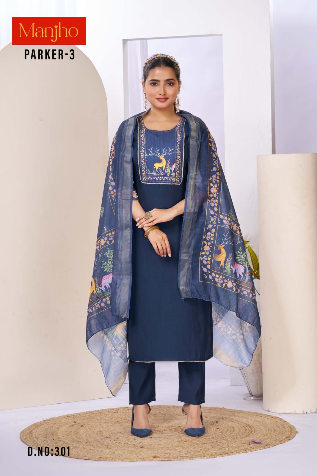 Parker 3 Manjho Vetican Readymade Pant Style Suits Wholesaler Gujarat