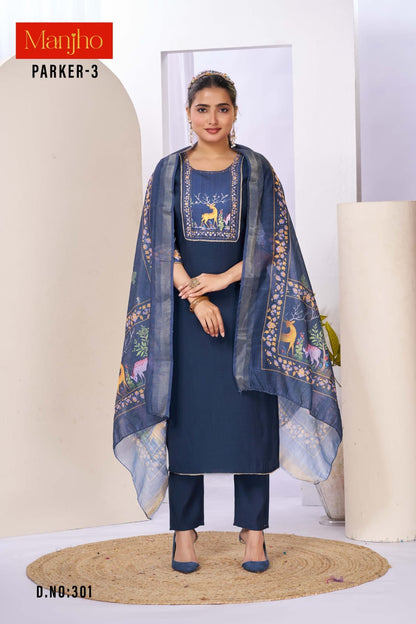 Parker 3 Manjho Vetican Readymade Pant Style Suits Wholesaler Gujarat