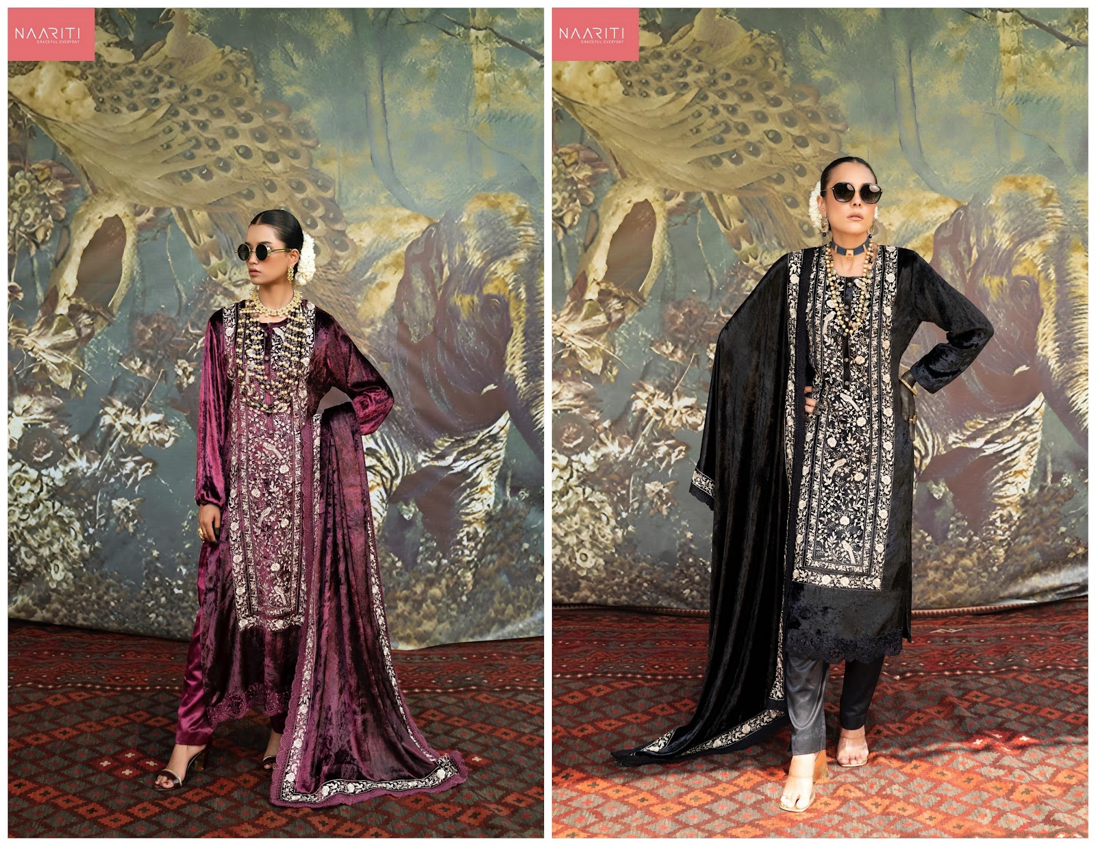 Parkish Naariti Velvet Suits Supplier Ahmedabad