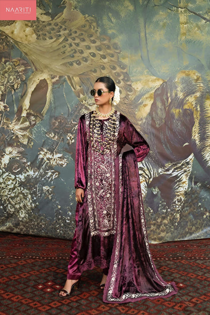 Parkish Naariti Velvet Suits Supplier Ahmedabad