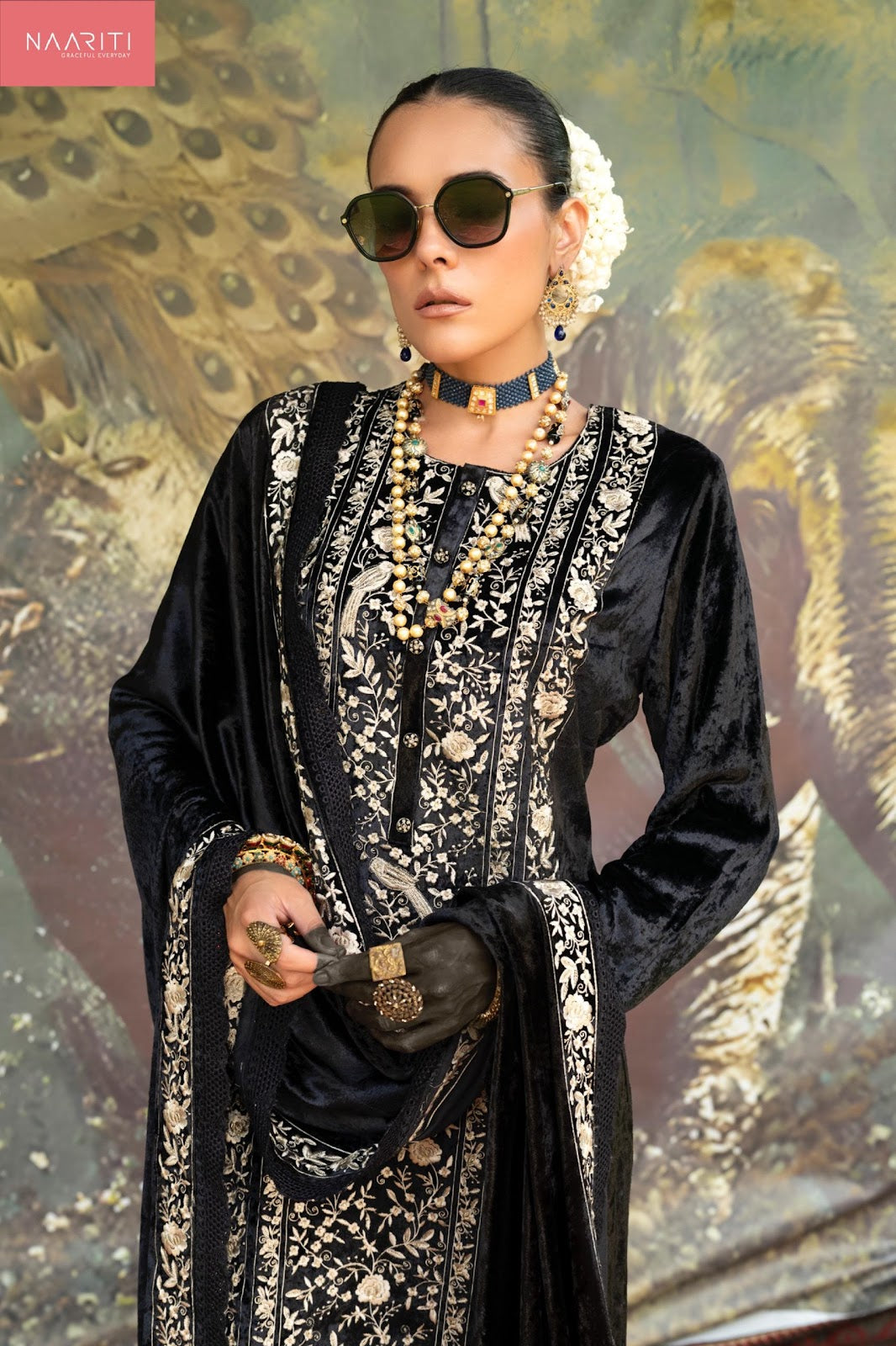 Parkish Naariti Velvet Suits Supplier Ahmedabad