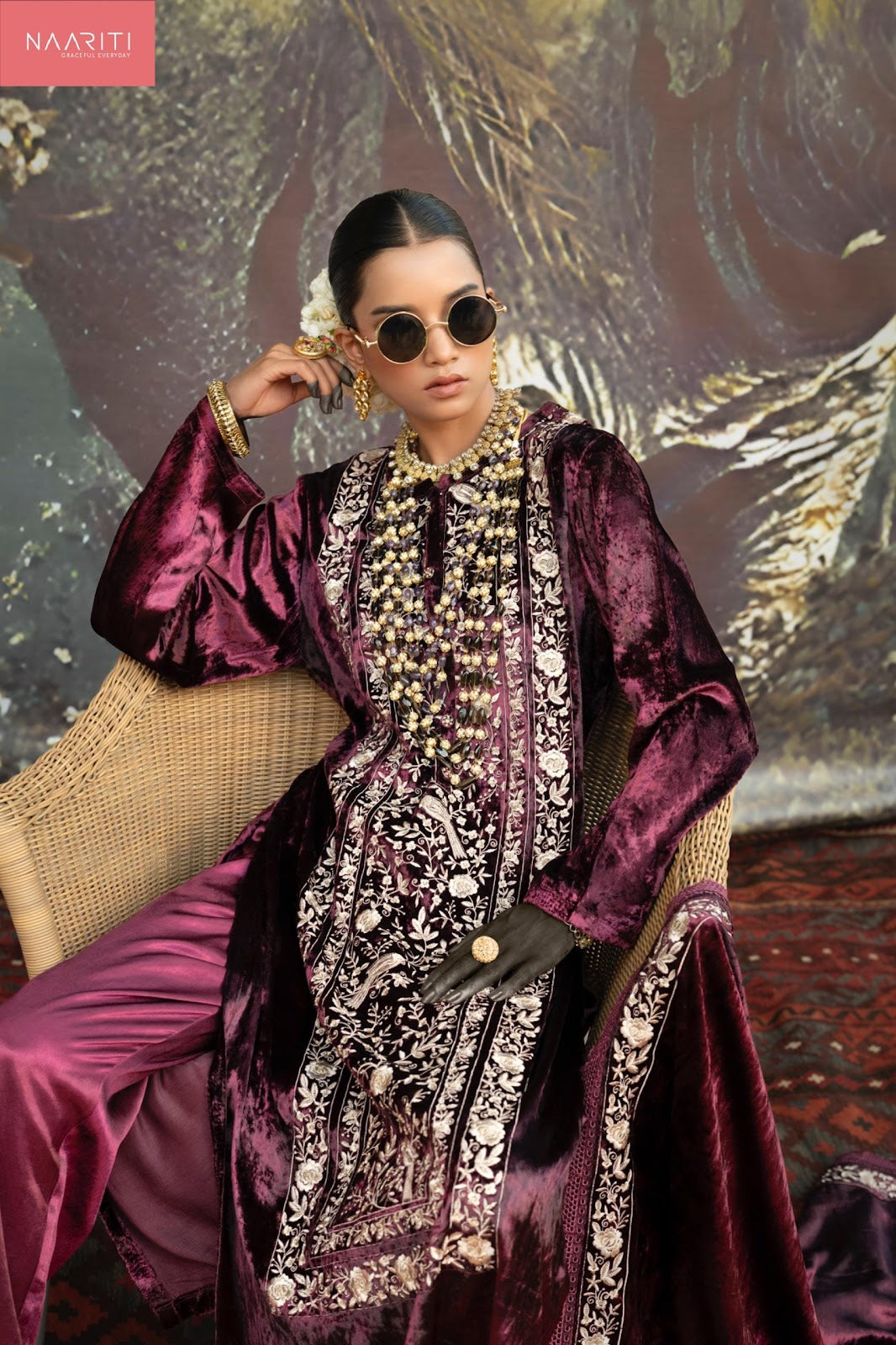 Parkish Naariti Velvet Suits Supplier Ahmedabad