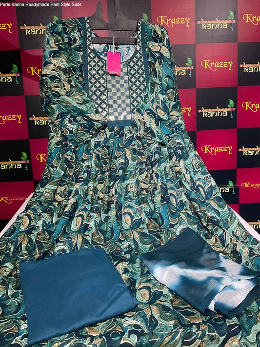 Parle Kanha Rayon Foil Readymade Pant Style Suits Supplier Gujarat