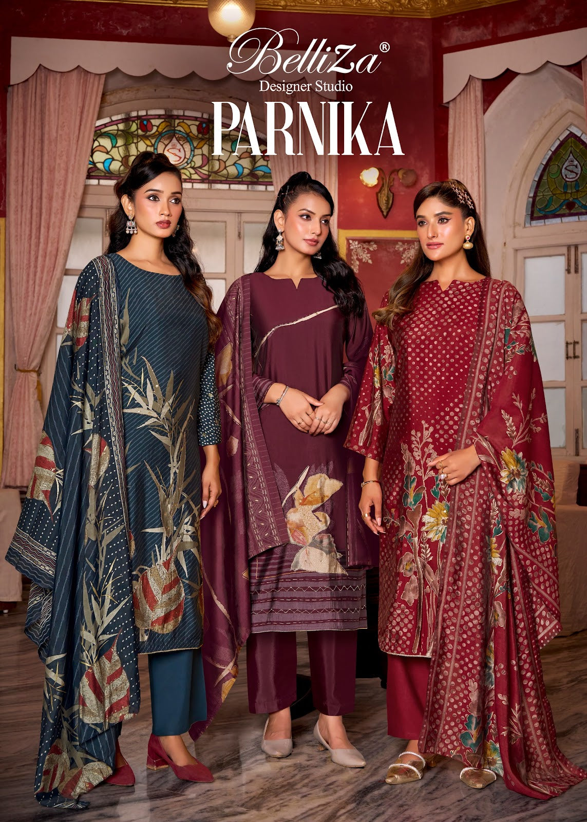 Parnika 911 Series Belliza Designer Studio Viscose Muslin Pakistani Salwar Suits Wholesale Price
