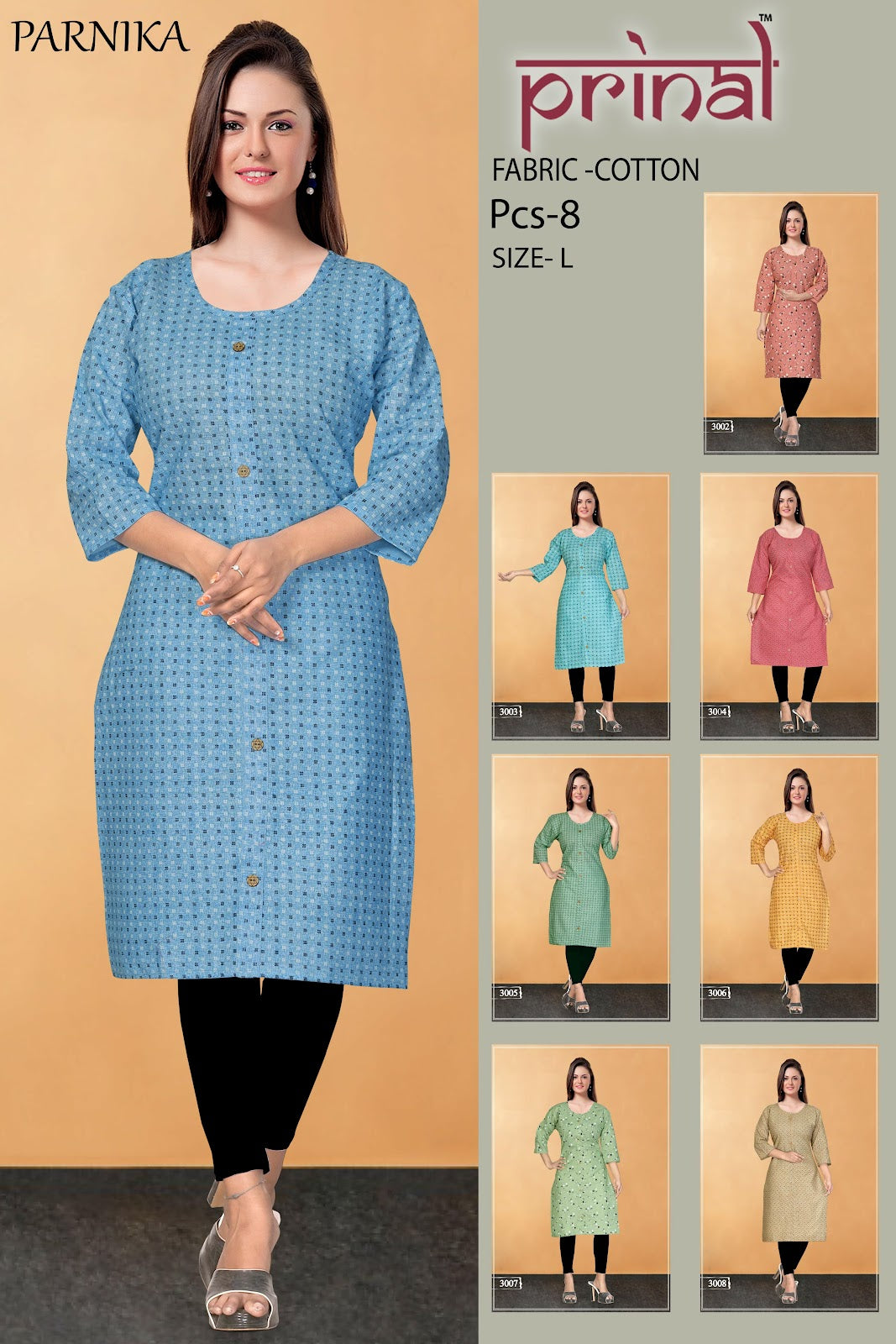 Parnika Prinal Cotton Knee Length Kurtis Supplier Gujarat
