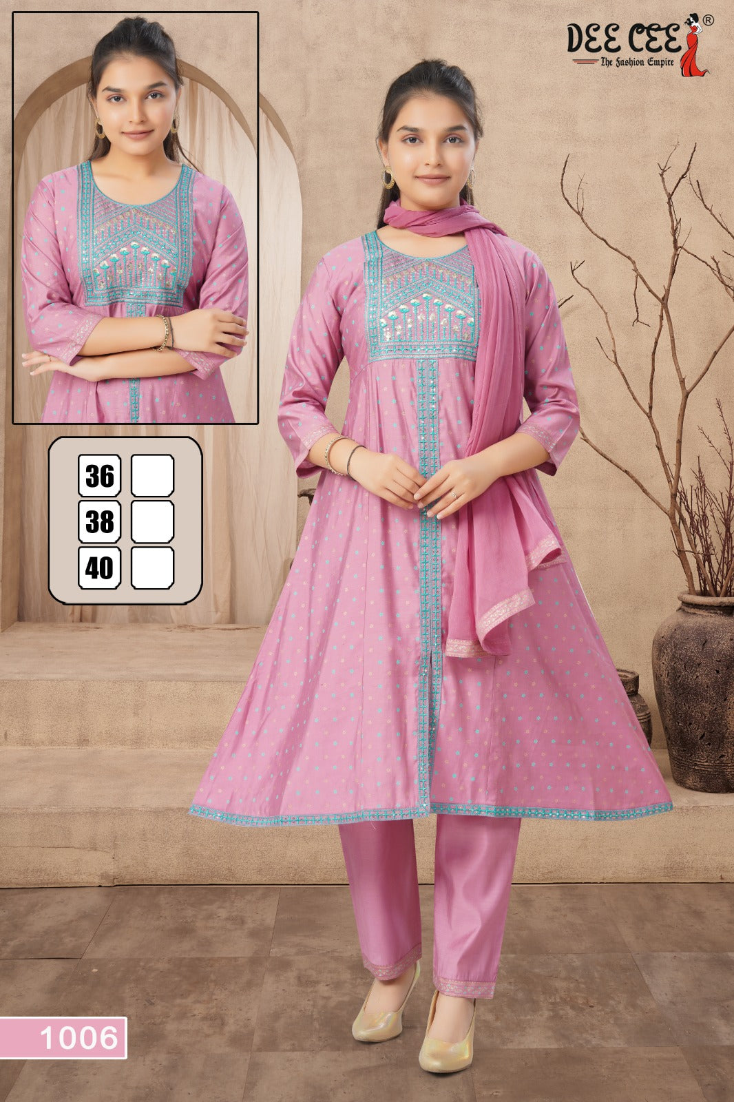 Parnita Deecee Roman Silk Girls Readymade Pant Suits Wholesale