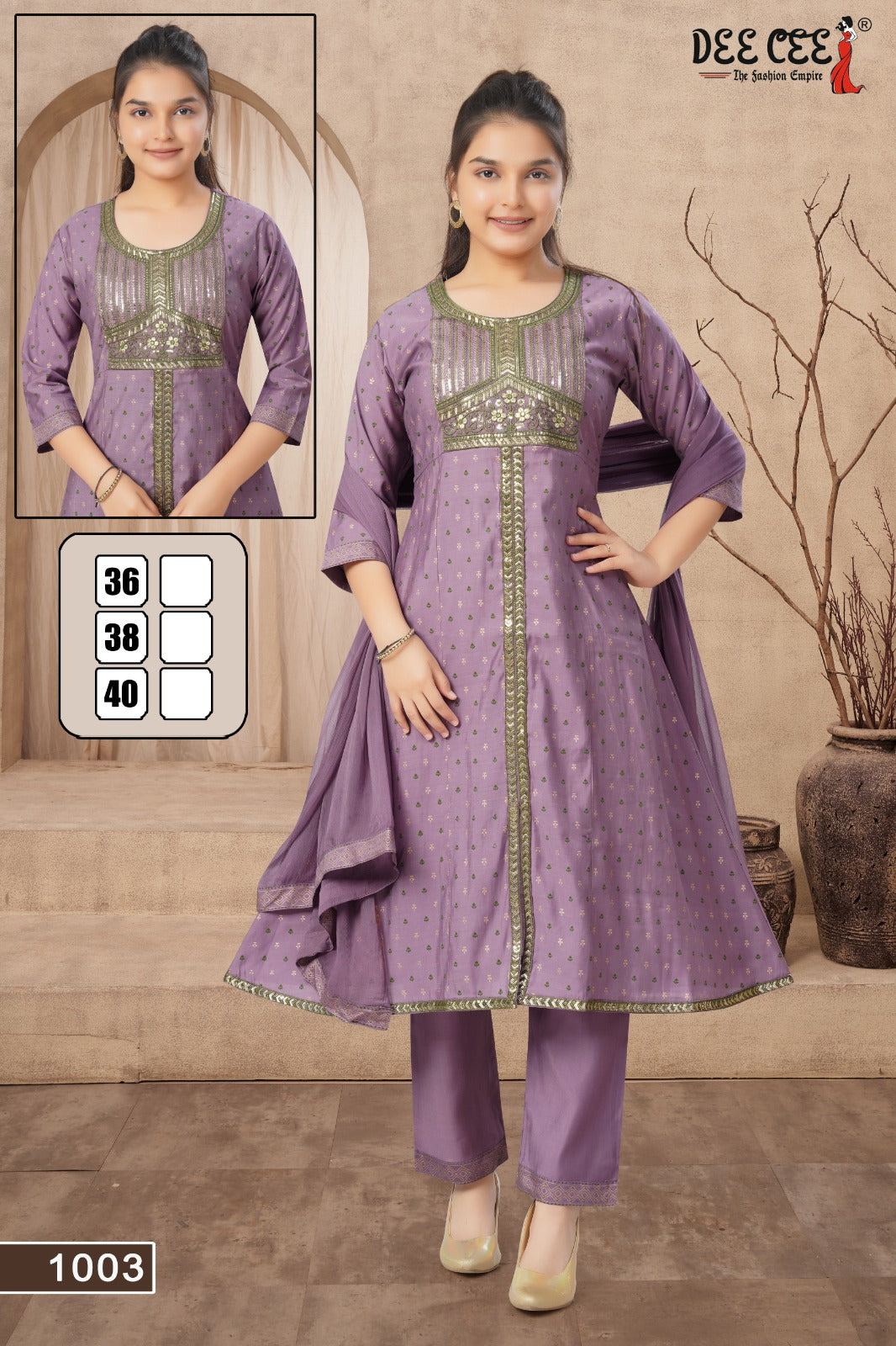 Parnita Deecee Roman Silk Girls Readymade Pant Suits Wholesale