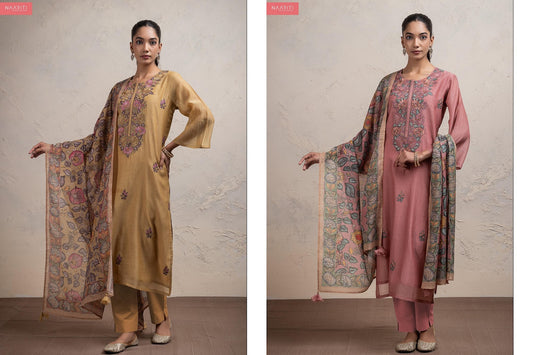 Parniya Naariti Mul Chanderi Pant Style Suits Wholesale
