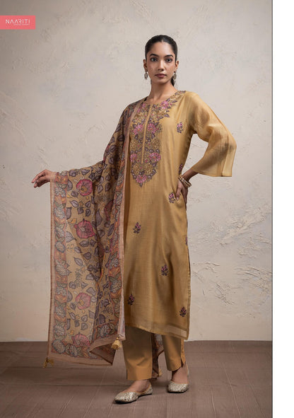 Parniya Naariti Mul Chanderi Pant Style Suits Wholesale