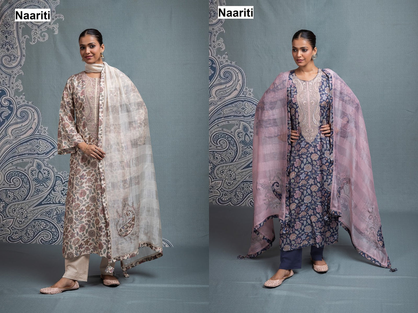 Parnoo 2713 Naariti Muslin Pant Style Suits Wholesale Rate