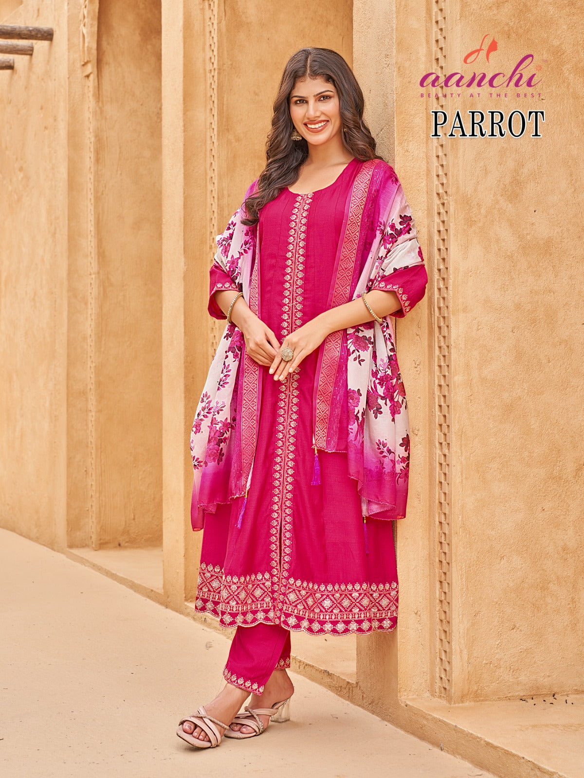 Parrot Aanchi Vatican Readymade Anarkali Suits Exporter Ahmedabad