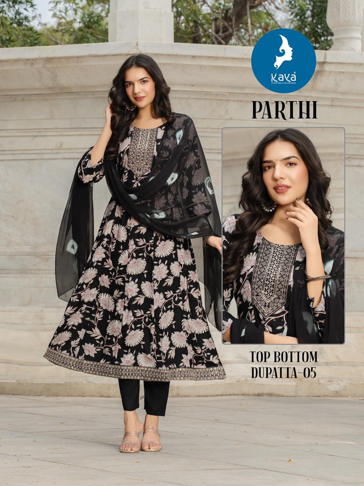 Parthi Kaya Rayon Readymade Anarkali Suits Supplier Ahmedabad