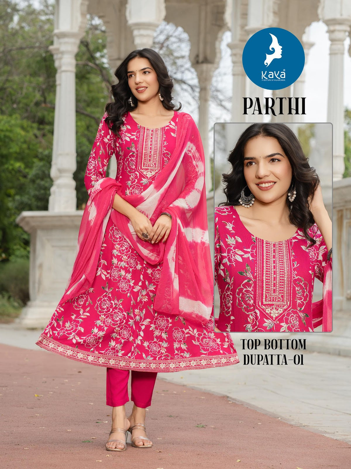 Parthi Kaya Rayon Readymade Anarkali Suits Supplier Ahmedabad