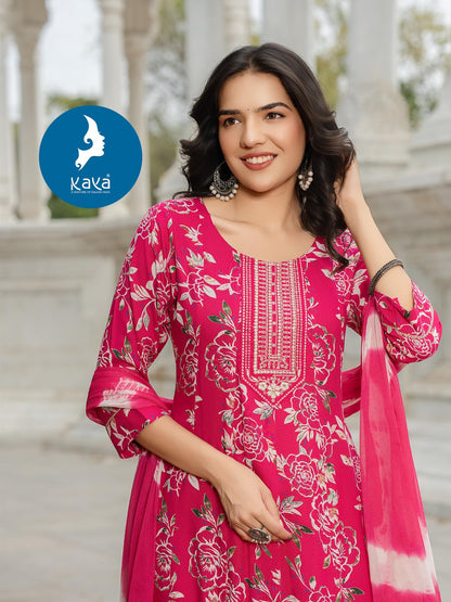 Parthi Kaya Rayon Readymade Anarkali Suits Supplier Ahmedabad