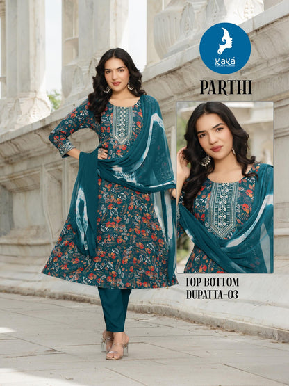 Parthi Kaya Rayon Readymade Anarkali Suits Supplier Ahmedabad