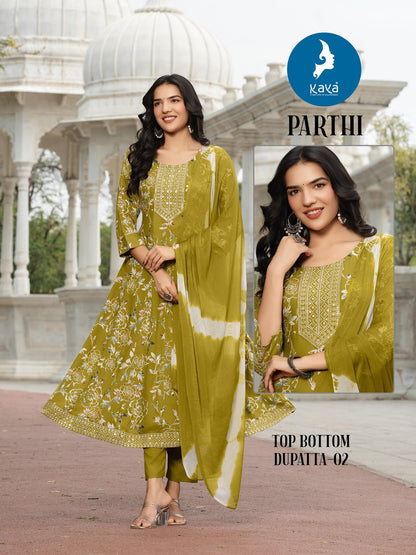 Parthi Kaya Rayon Readymade Anarkali Suits Supplier Ahmedabad