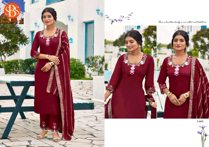 Parthivi Sbs Premium Silk Readymade Pant Style Suits Wholesaler Gujarat