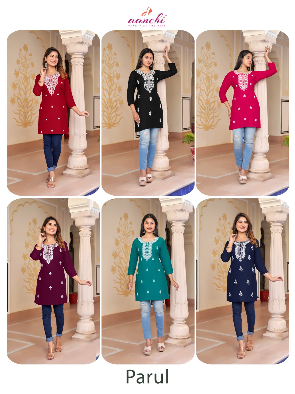 Parul Aanchi Rayon Short Kurtis Exporter Ahmedabad