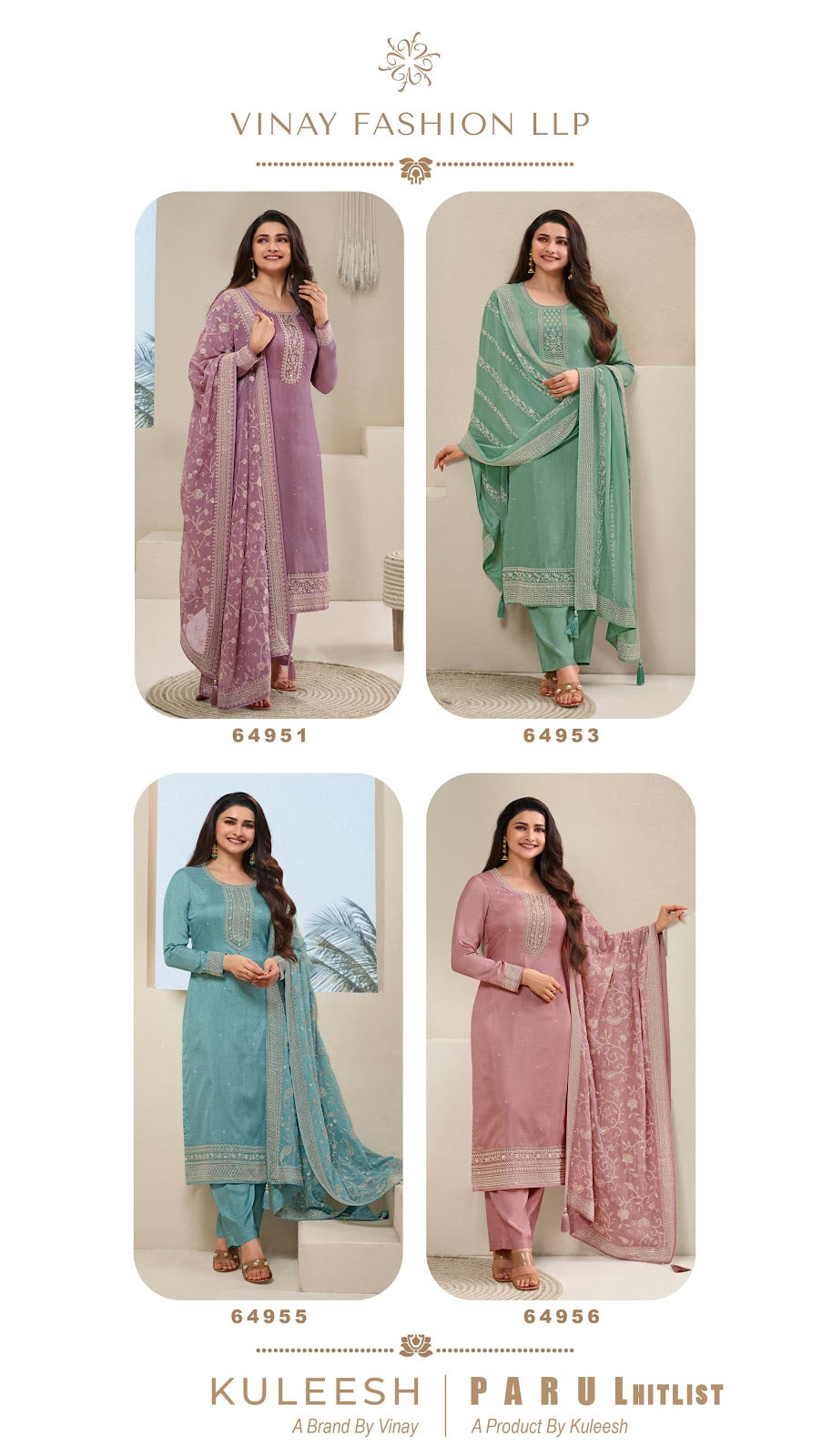 Parul Hitlist Vinay Fashion Llp Dola Pant Style Suits Exporter India