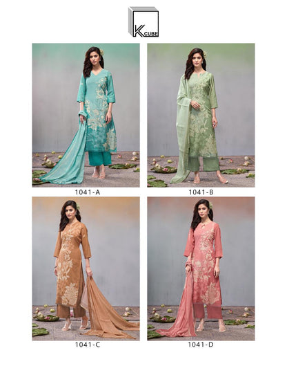 Parul K Cube Mul Chanderi Pant Style Suits Manufacturer