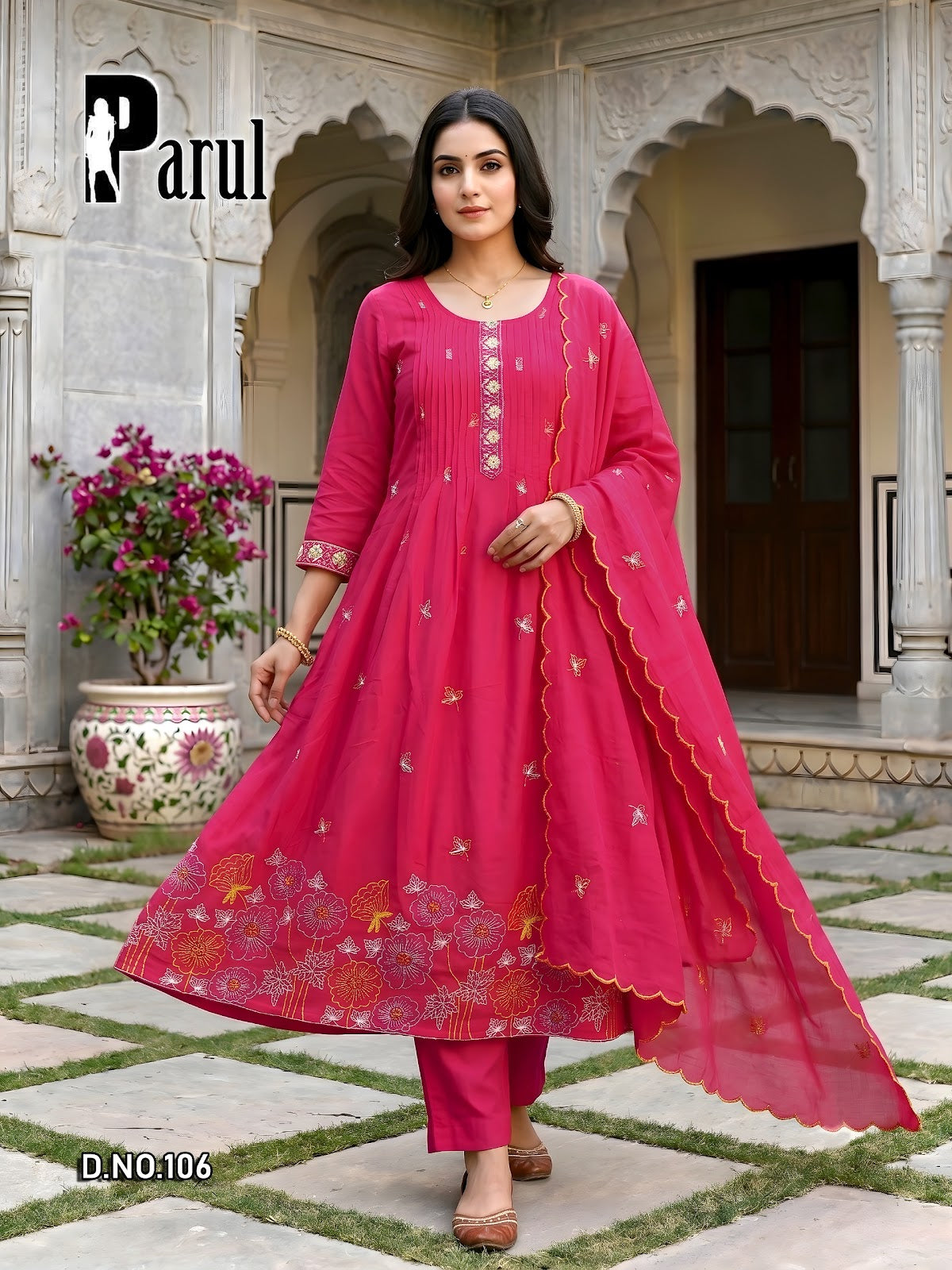 Parul Prmnt Chanderi Readymade Anarkali Suits Wholesale Price