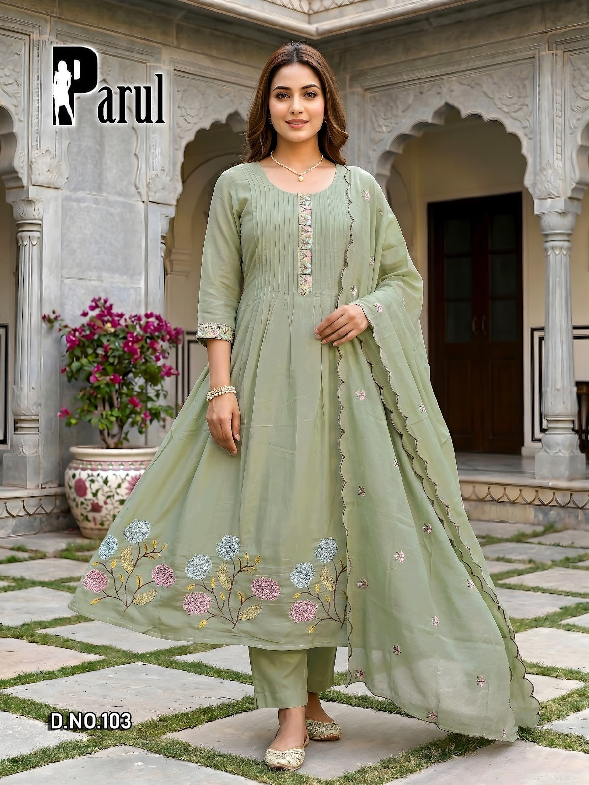 Parul Prmnt Chanderi Readymade Anarkali Suits Wholesale Price