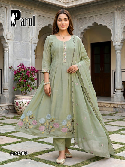 Parul Prmnt Chanderi Readymade Anarkali Suits Wholesale Price