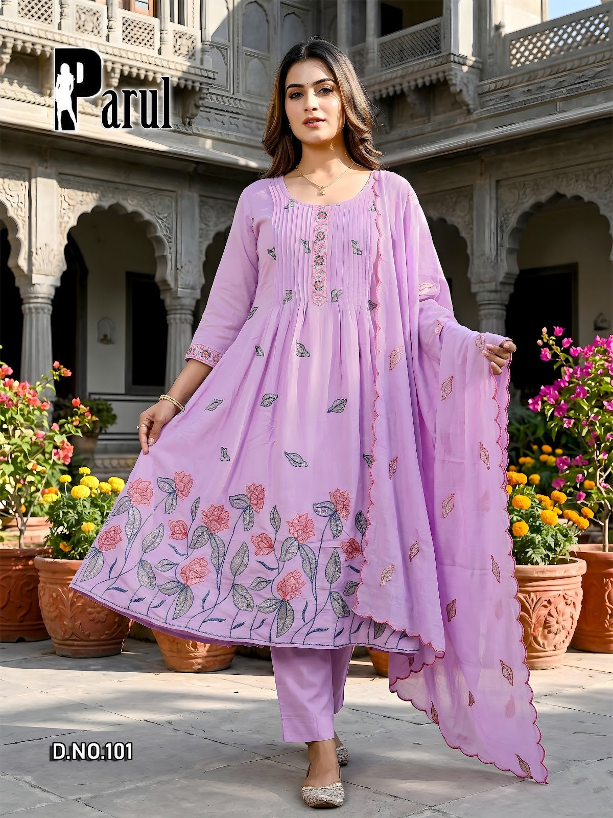 Parul Prmnt Chanderi Readymade Anarkali Suits Wholesale Price