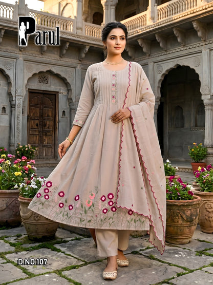 Parul Prmnt Chanderi Readymade Anarkali Suits Wholesale Price