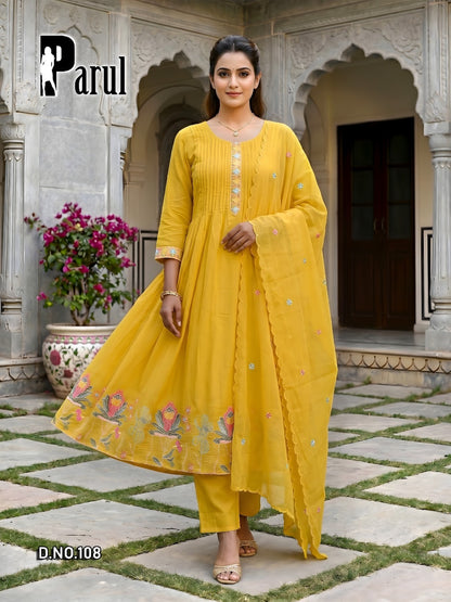 Parul Prmnt Chanderi Readymade Anarkali Suits Wholesale Price