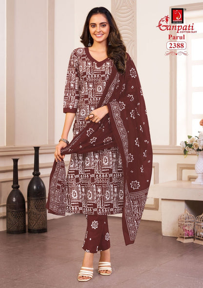 Parul Vol 12 Ganpati Cotton Readymade Pant Style Suits Exporter