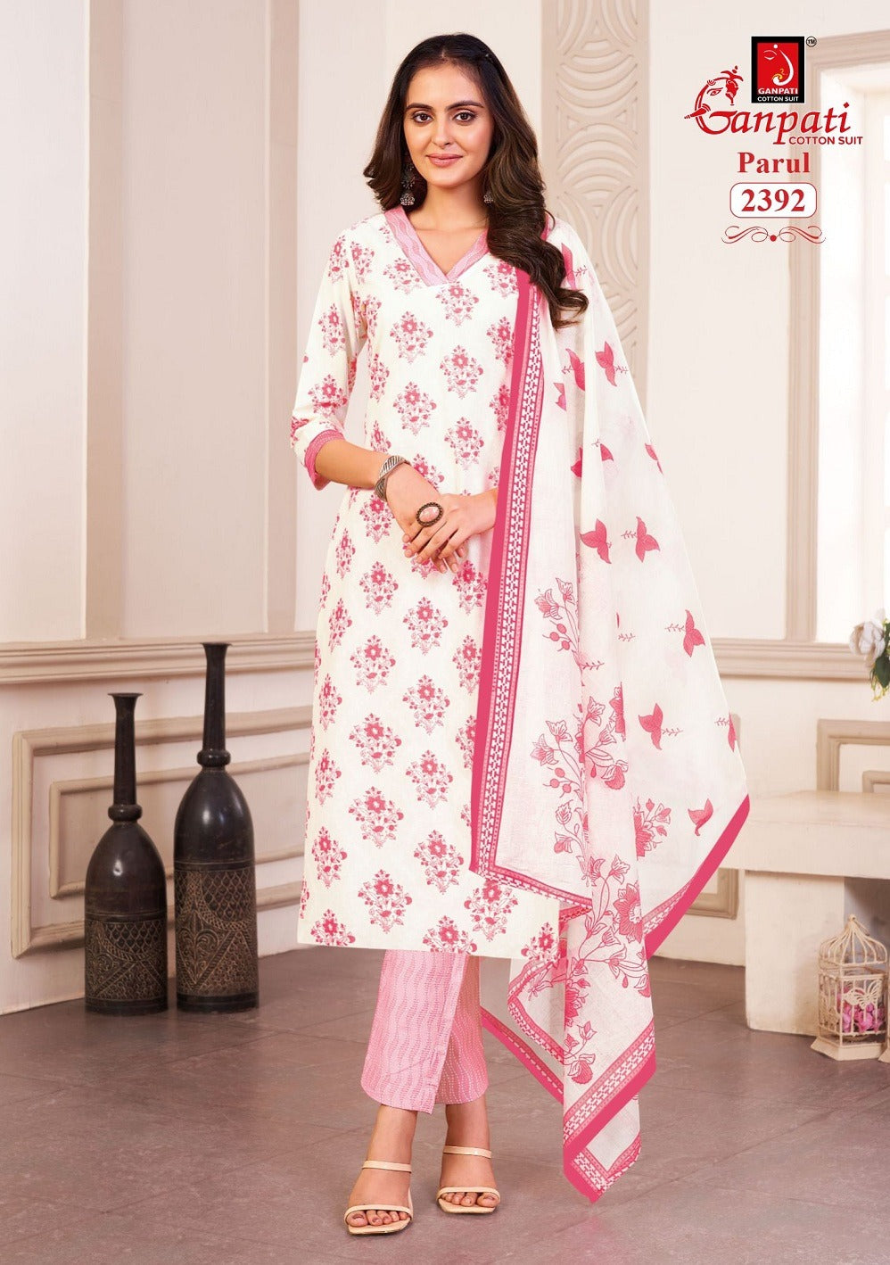 Parul Vol 12 Ganpati Cotton Readymade Pant Style Suits Exporter