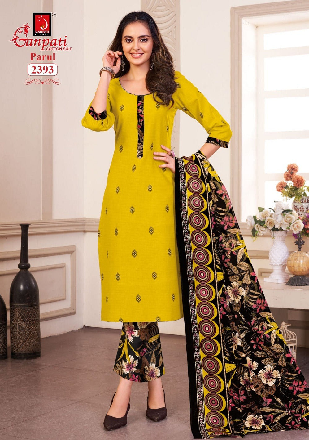 Parul Vol 12 Ganpati Cotton Readymade Pant Style Suits Exporter