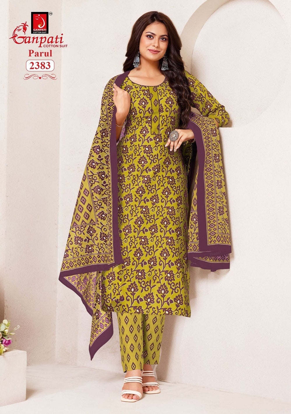 Parul Vol 12 Ganpati Cotton Readymade Pant Style Suits Exporter