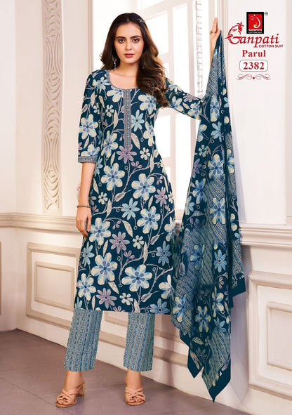 Parul Vol 12 Ganpati Cotton Readymade Pant Style Suits Exporter