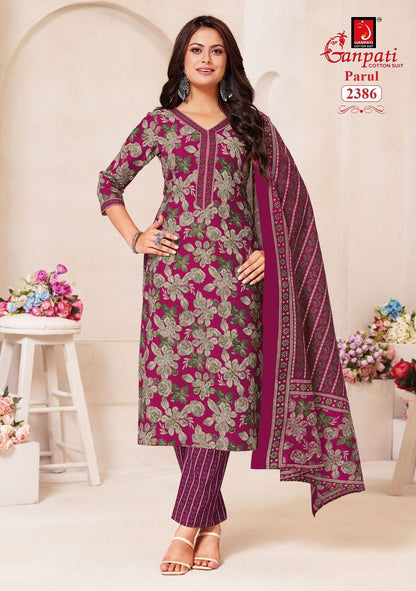 Parul Vol 12 Ganpati Cotton Readymade Pant Style Suits Exporter