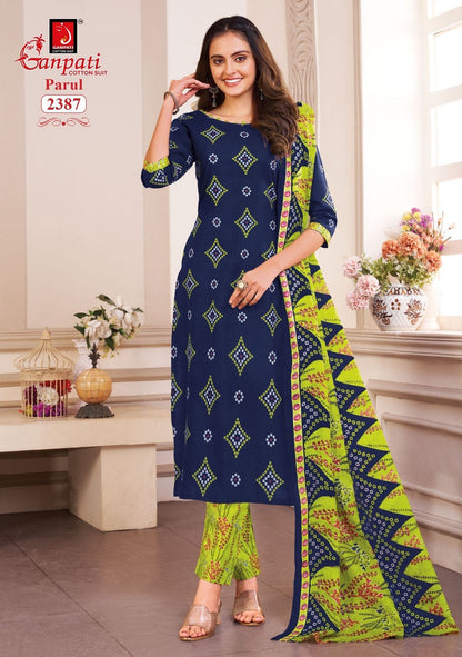 Parul Vol 12 Ganpati Cotton Readymade Pant Style Suits Exporter